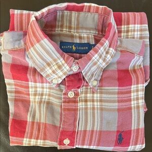 Ralph Lauren Red and White Plaid Shirt